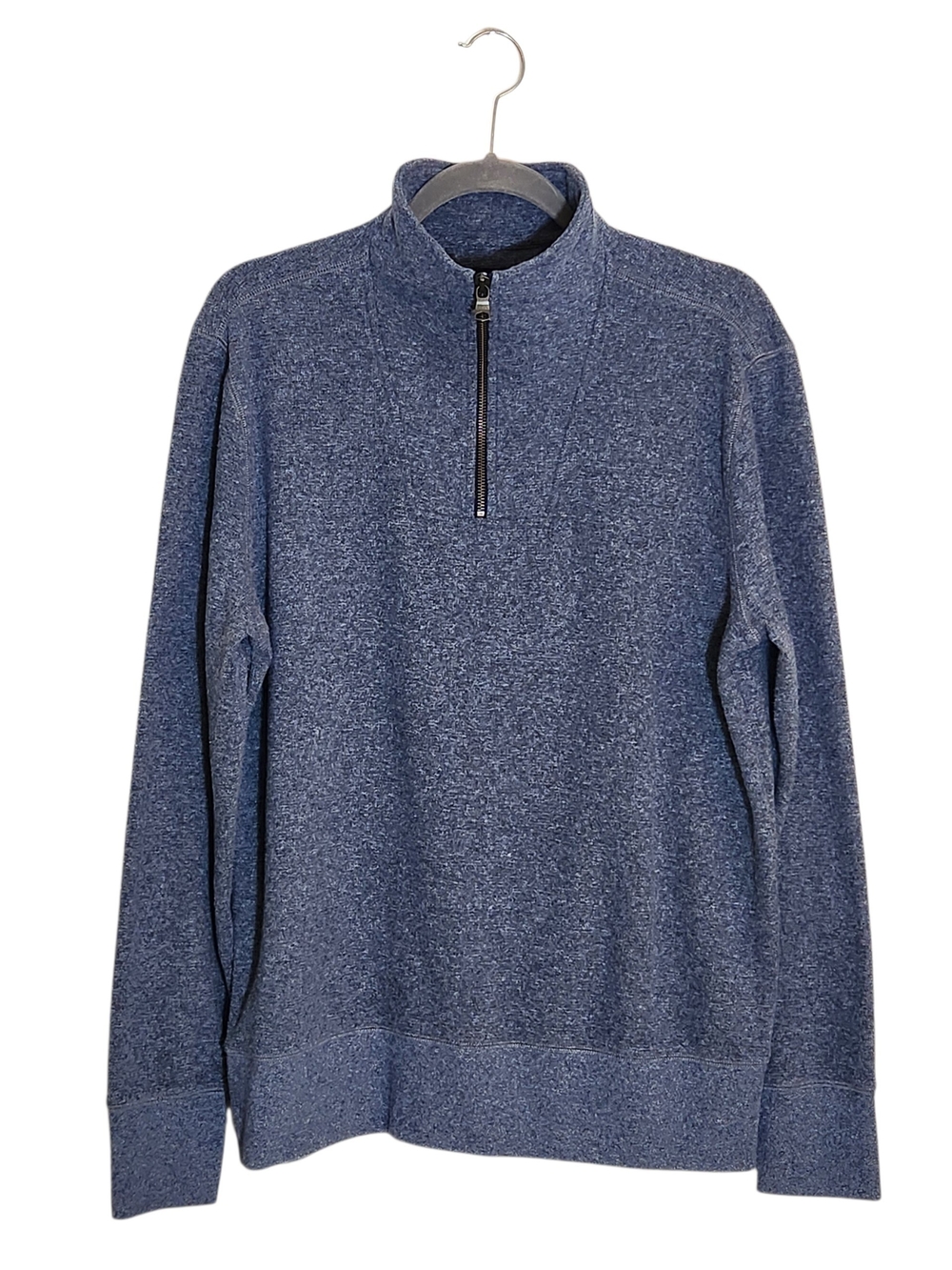 Banana Republic Womens Heather Blue Quarter Zip Pullover Sweater Size Large